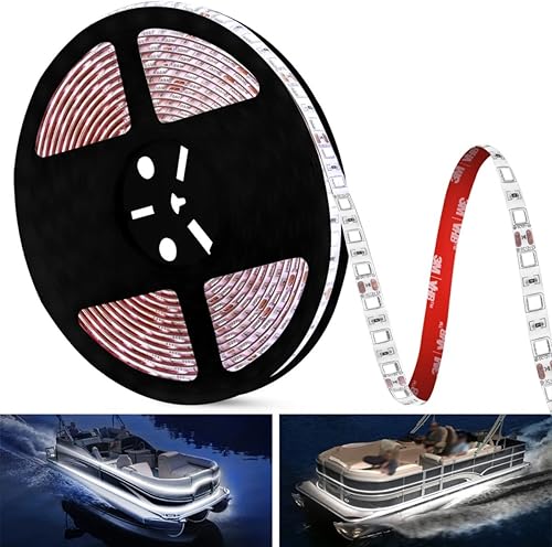 Luces LED de barco de 25 pies, tira de luces LED de pontón marino impermeable, luz interior de cubierta de barco, accesorios de barco, luces debajo