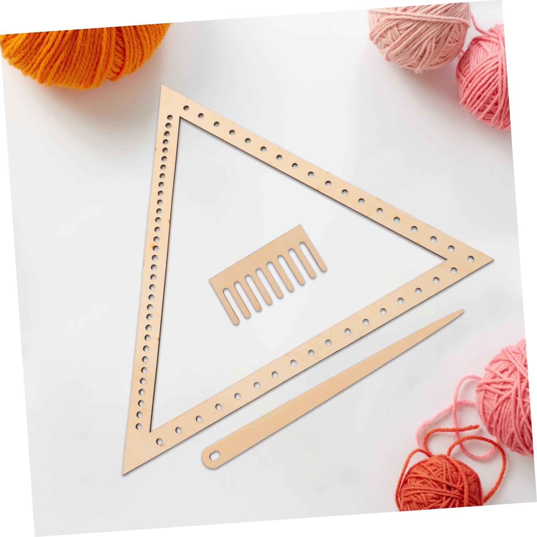 VILLCASE 3pcs Hand Weaving Loom Set Craft Weaving Tools for Boys and Girls Weave Loom Yarn Wood Material Compact Portable