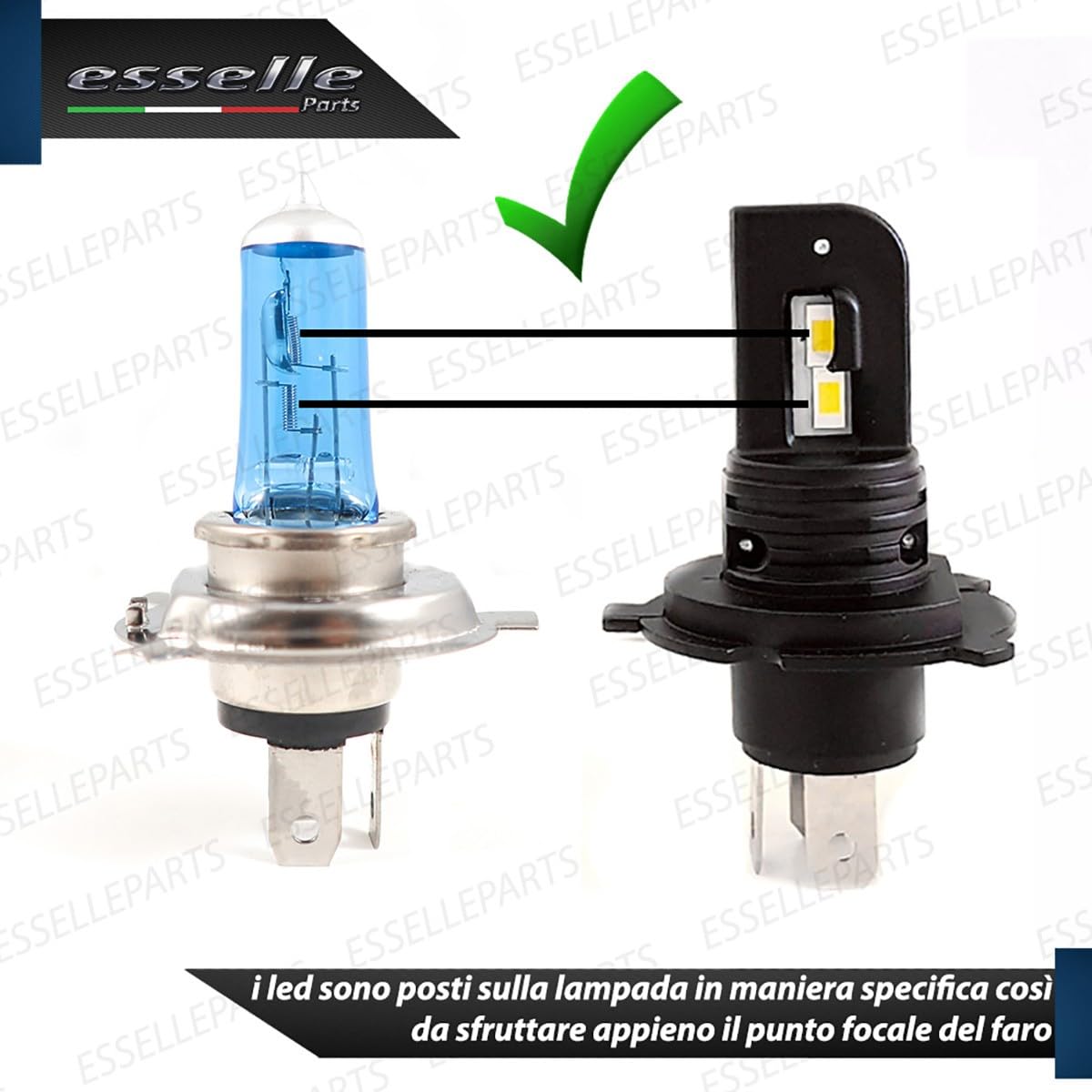 Kit LED H4 Compatibile per Fiat Punto 8000 Lumen 6000K Bianco Ghiaccio CANBUS Plug & Play Anabbaglianti Abbaglianti