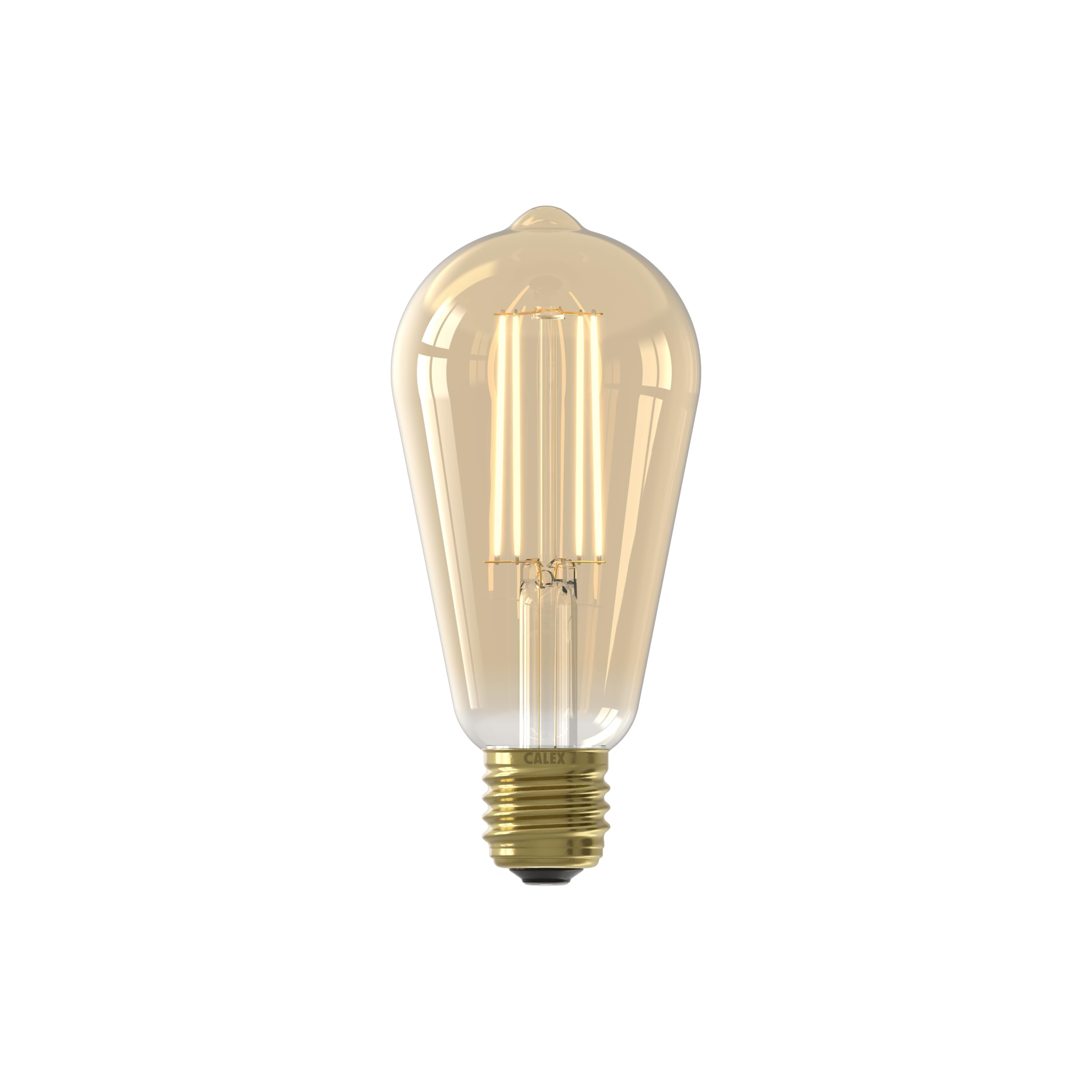 Calex Gold Led Bulb E27, St64, Filament, Vintage 2100K Warm White Light, Dimmable, 4W