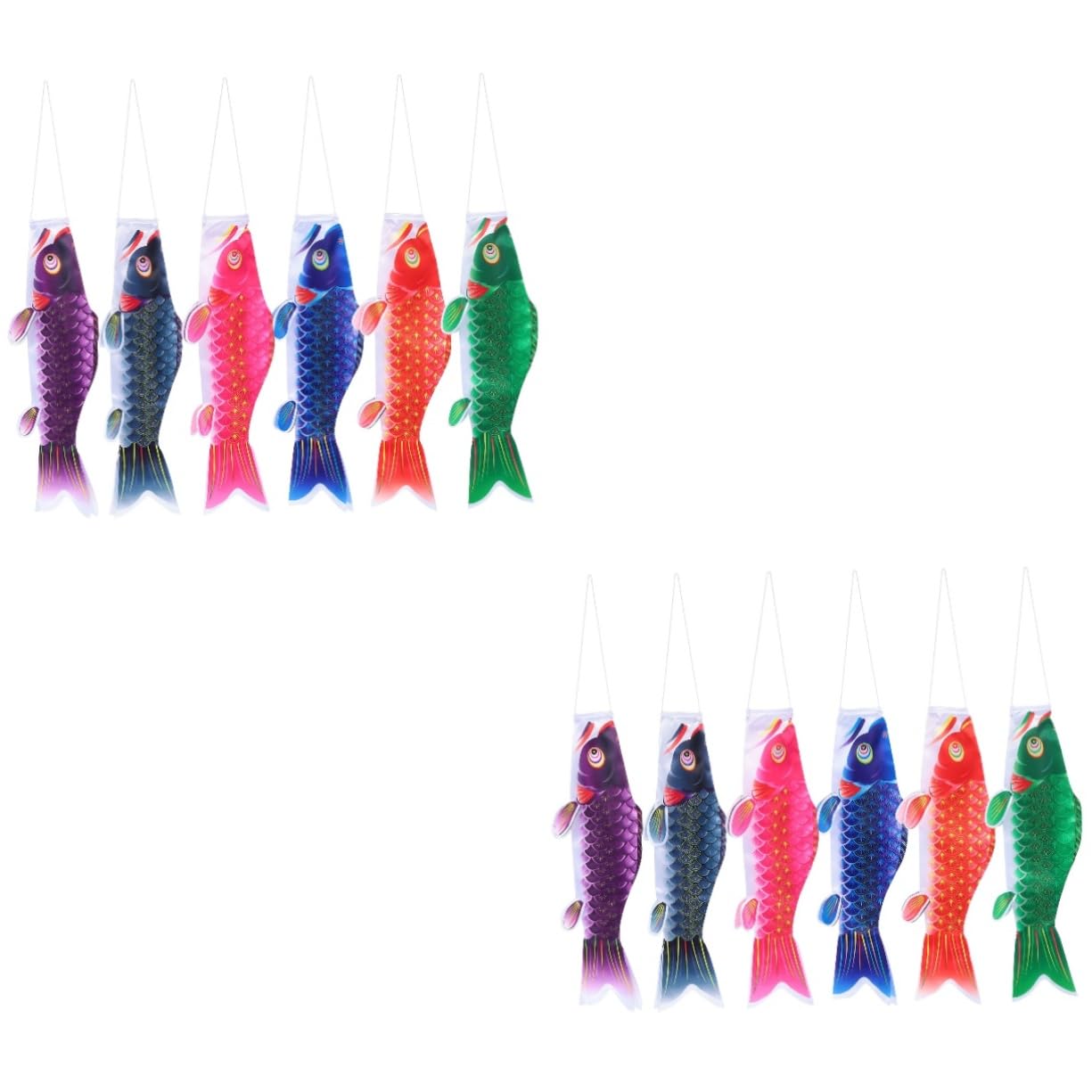 Manche à air poisson et drapeaux suspendus durables pour fête thématique