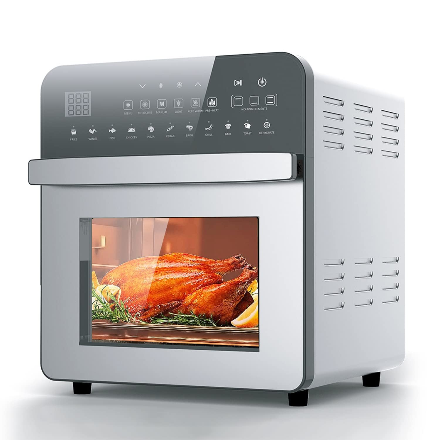 Qimiaoge Air Fryer, 15L Large Capacity Oil Free Fryer Oven with Touch Digital Screen, Rapid Circulation, 11 Cooking Presets, Adjustable Temperature and Timer, for Healthy & Low Fat