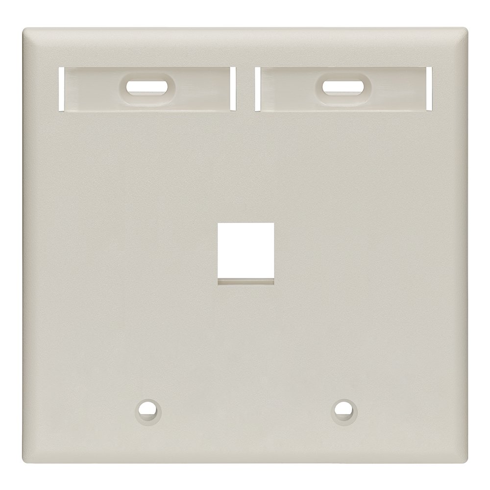 Placa QuickPort de 1 puerto Leviton 42080-1EP con ventanas para cableado estructurado