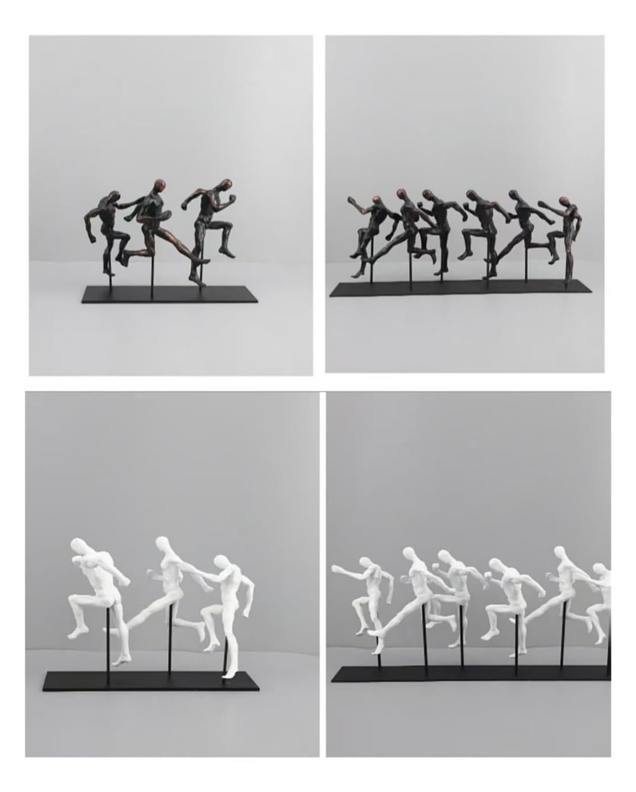 Wystrój pokoju nordycki retro figurka do biegania rzeźba statuetka atletyczna sprinterzy figurka dekoracja zabawne akcesoria na biurko (brązowy kolor trio)
