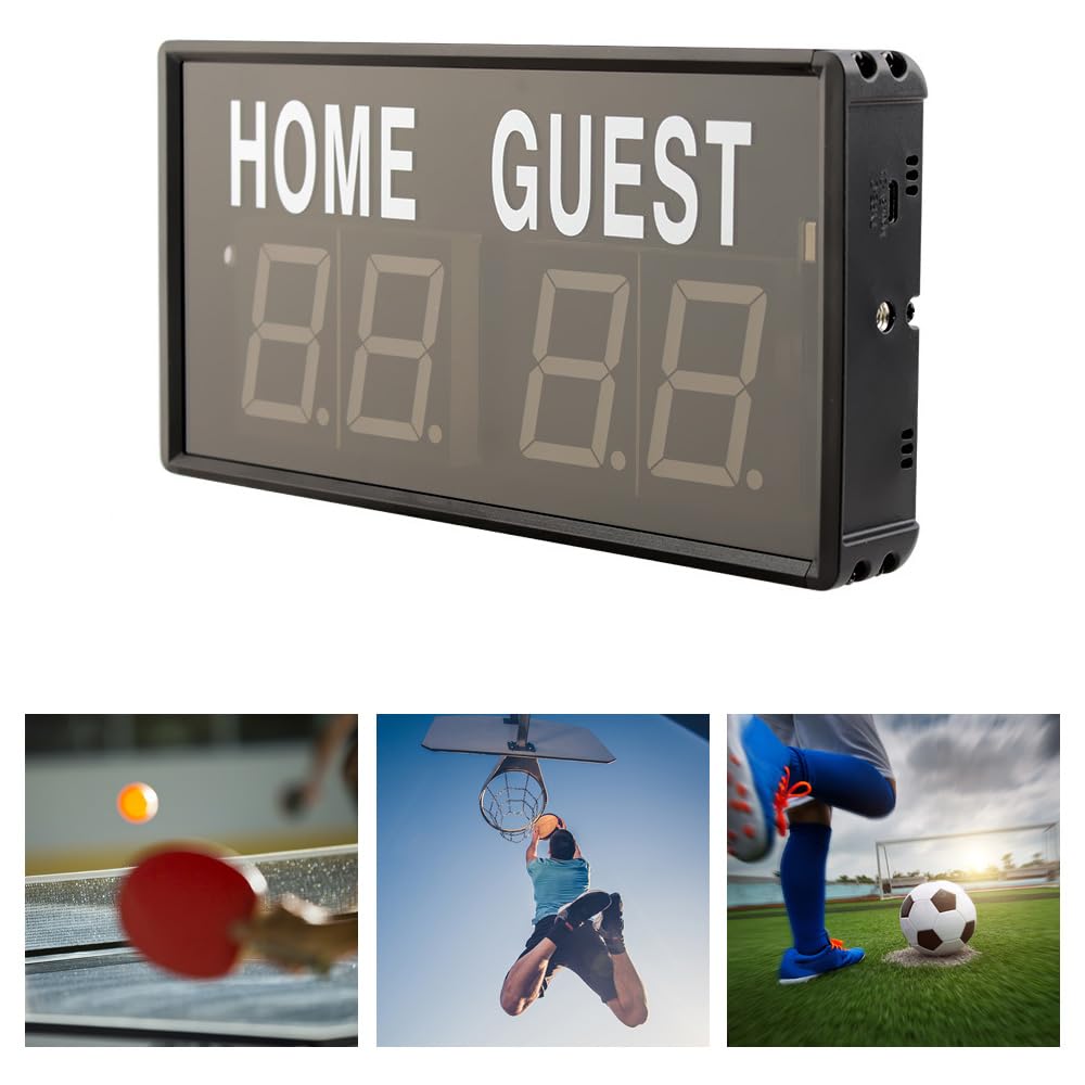 4-stellige elektronische LED-Anzeigetafel mit Fernbedienung für Basketball, Tischtennis, Tischtennis