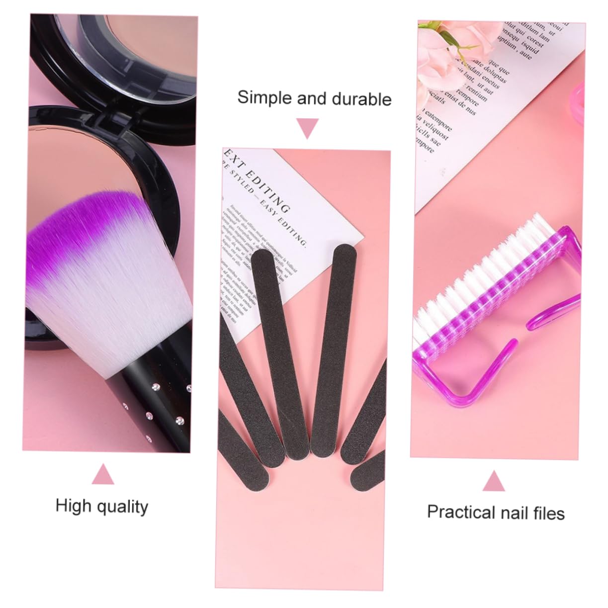 PACKOVE 1 Set Nail Art Includes Polishing Blocks Nail Files and Brushes for and Care Easy to Use and Portable for Go Manicures