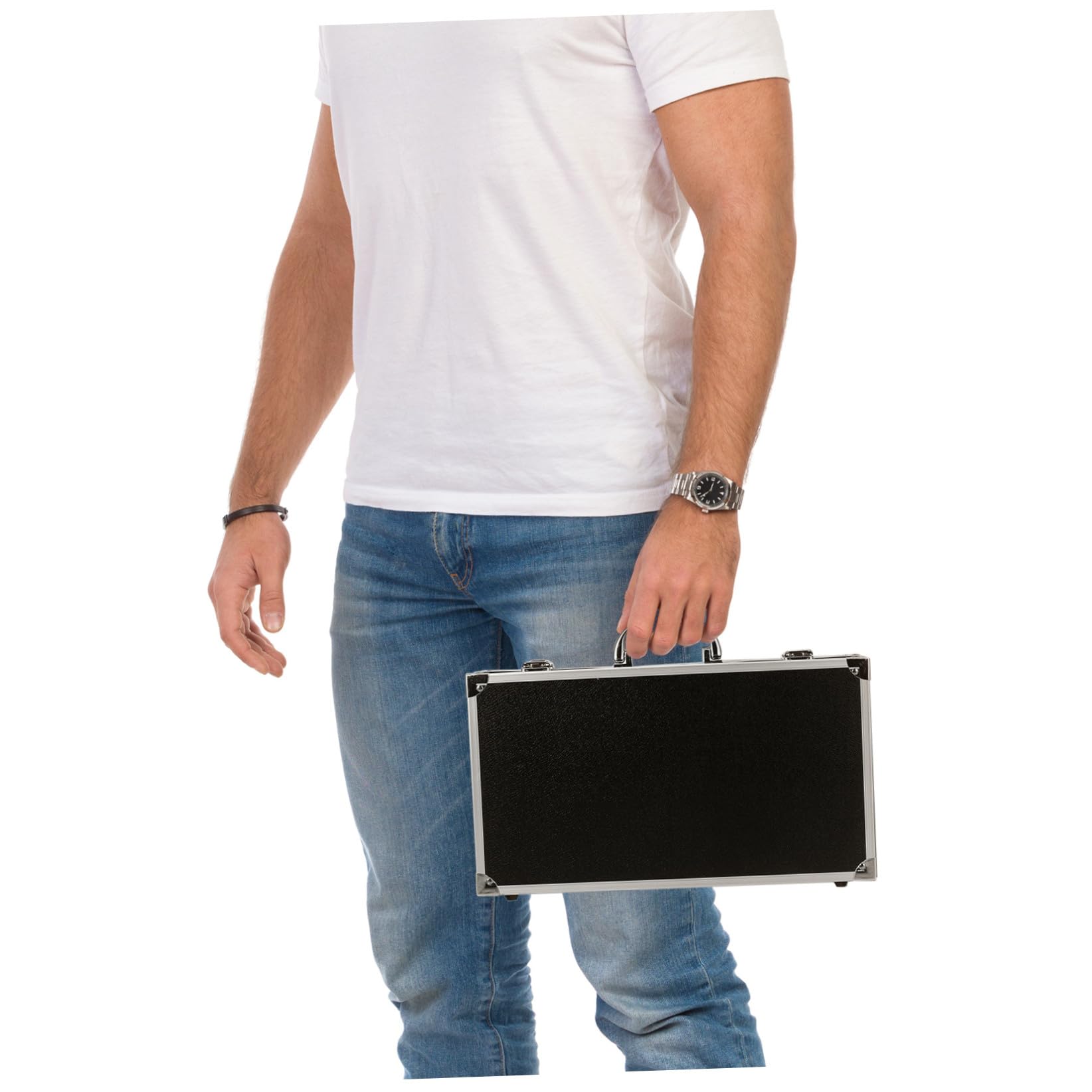NUOBESTY Herramienta Multifunción Organizador De Caja De Tijeras Baul Almacenaje Exterior Maletín Rígido Con Candado Plateado Maleta Rígida Estuche De Transporte Perder Vuelo Abdominales