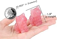 Vista 77 de QINJIEJIE Gato de obsidiana negra, decoración de Halloween, cristales y piedras curativas, estatua de piedra de gatos dormidos, escultura de piedras