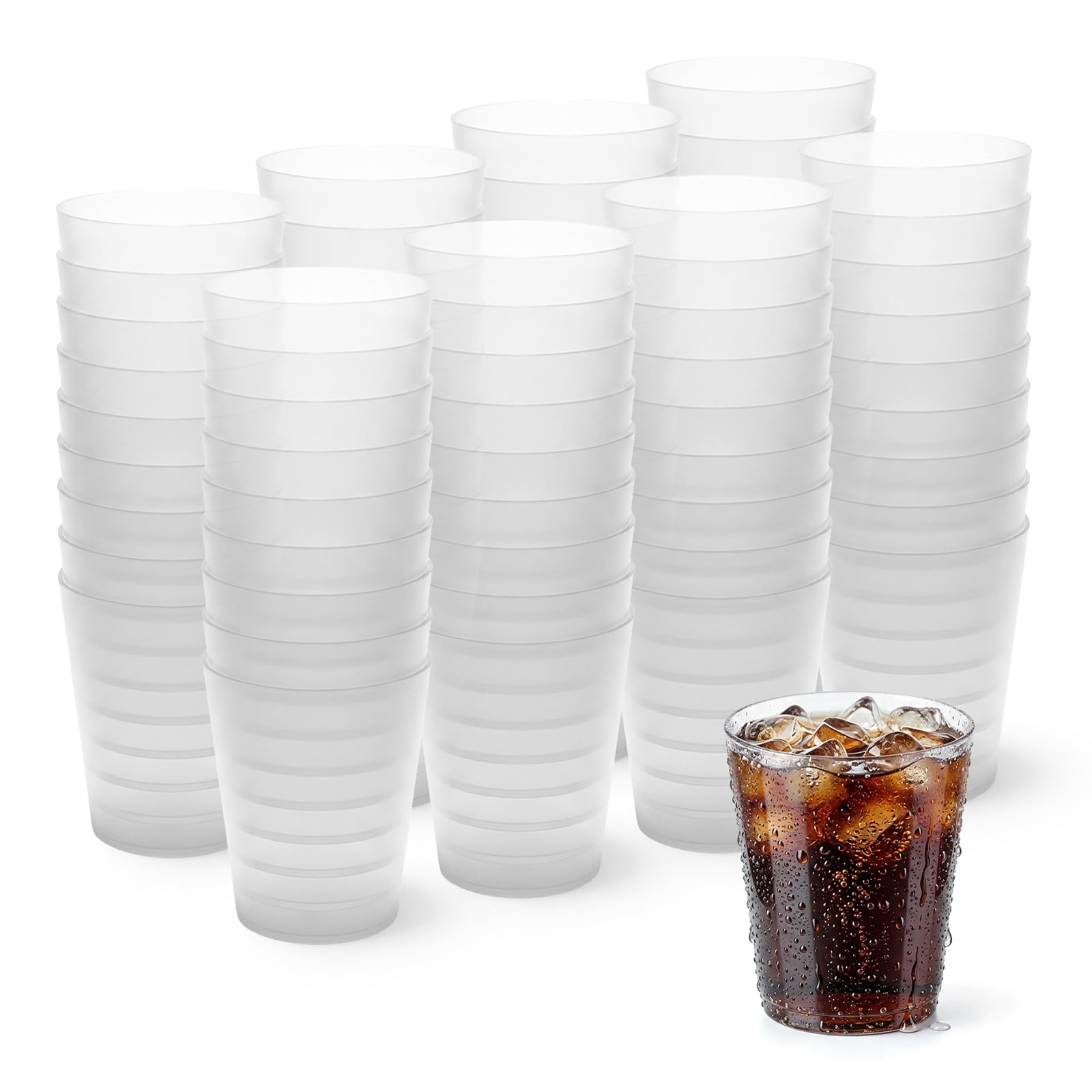 525 Vasos Cubata Anchos Plástico Reutilizables Transparente - 480 cc - Vasos Reciclables - Plástico Flexible Irrompible - Fiestas, Eventos y Celebraciones - VASO CUBATA ANCHO