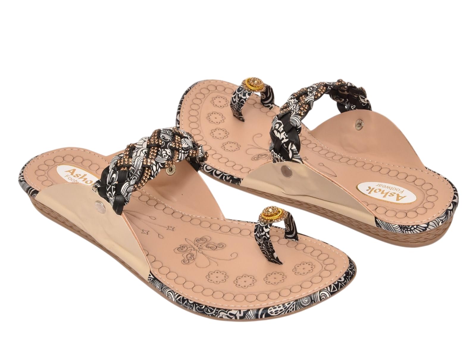 Leather Flat Sandals for Women | Slip-On Casual Flats with Comfortable Footbed & Durable Sole | Open-Toe Everyday Footwear for Ethnic Outfits, Occasions & Western Fashion (Brown)-image-27