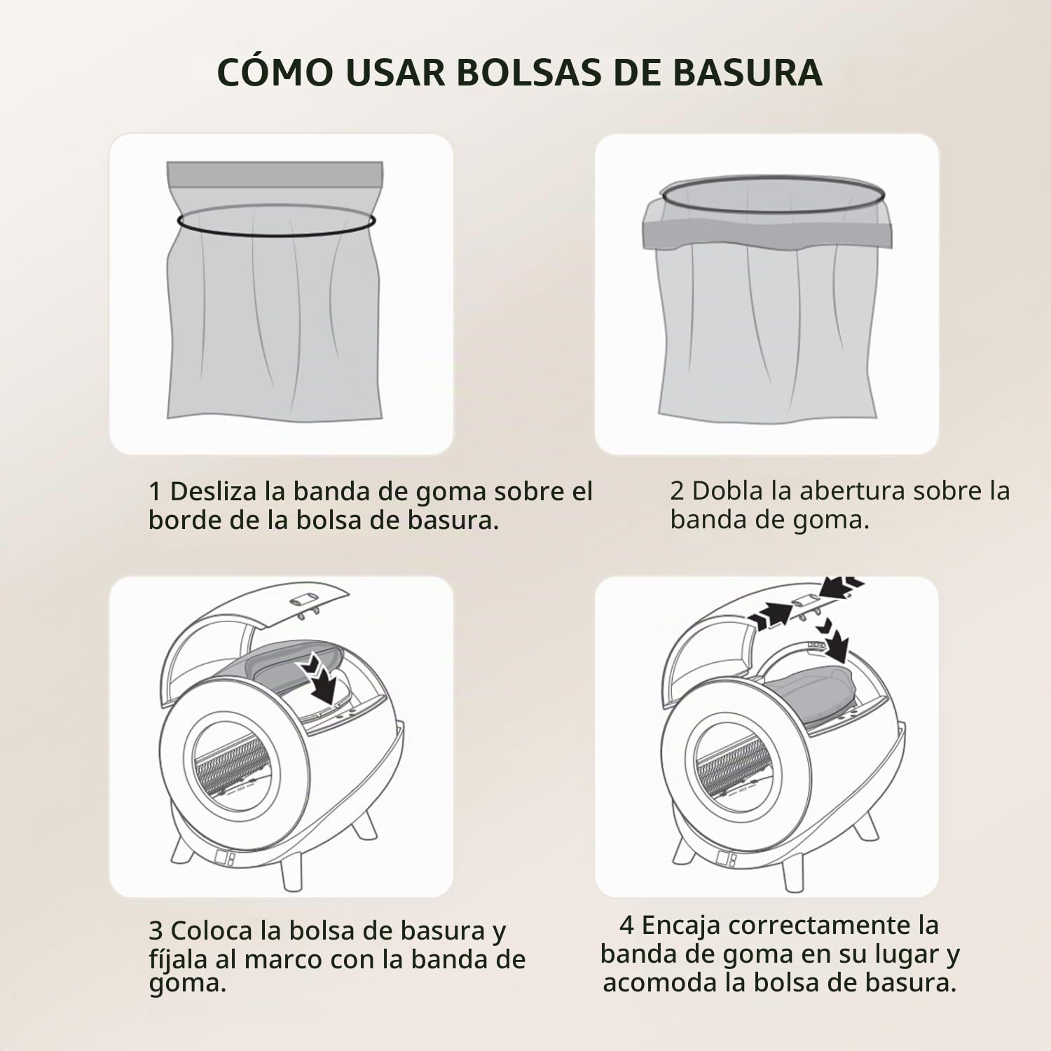 Nobleza - Arenero Autolimpiable Inteligente para Gatos con App - SL01, 80L Capacidad, Ideal para Varios Gatos, Incluye 2 Rollos de Bolsas de Basura, Inodoro Automático para Mascotas