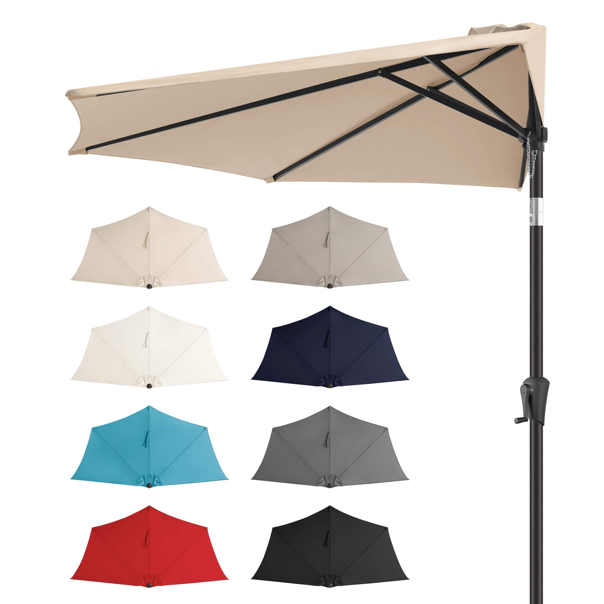 black striped patio umbrella Garden 9 ft Patio Umbrellas w/ Black Round Base Included for Outdoor Shade, Black/White Stripe, Size: 9'
