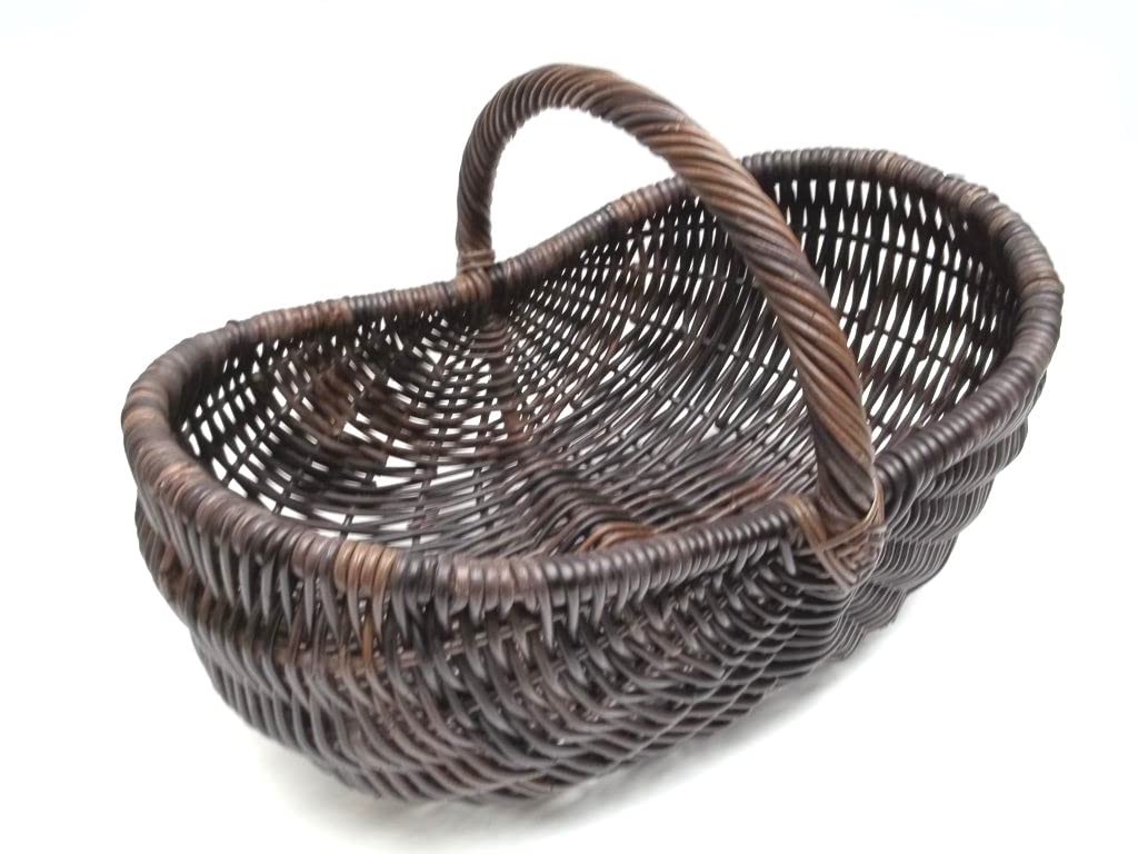 Cesto para chimenea, cesta de periódico, color marrón oscuro