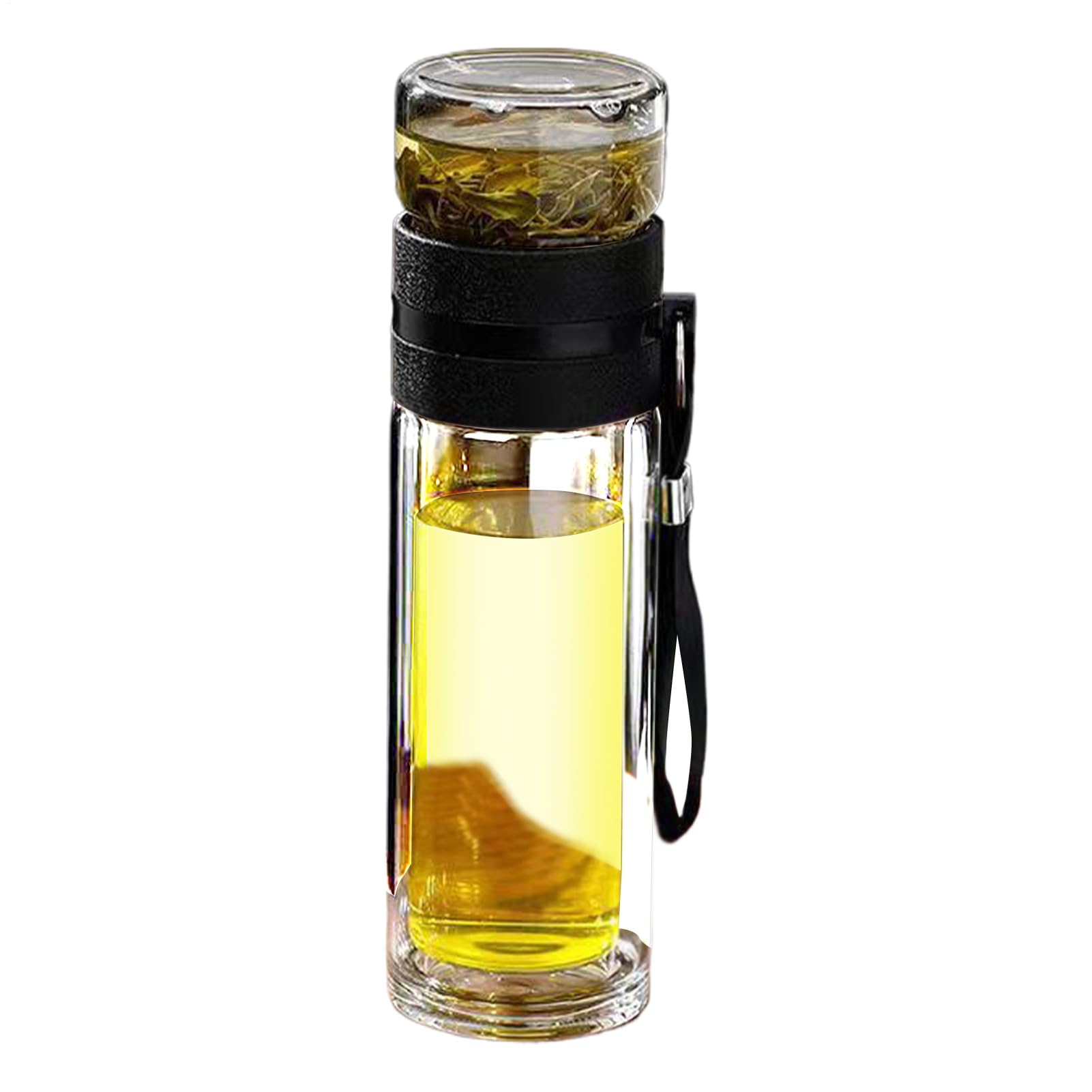 Szklana butelka do zaparzania herbaty, przeno? butelka wod? z owocami, szklana butelka wod?, Dangling Rope Tea Bottle z przeno?nym i szczelnym wzorem do zaparzonej wody i herbaty (1