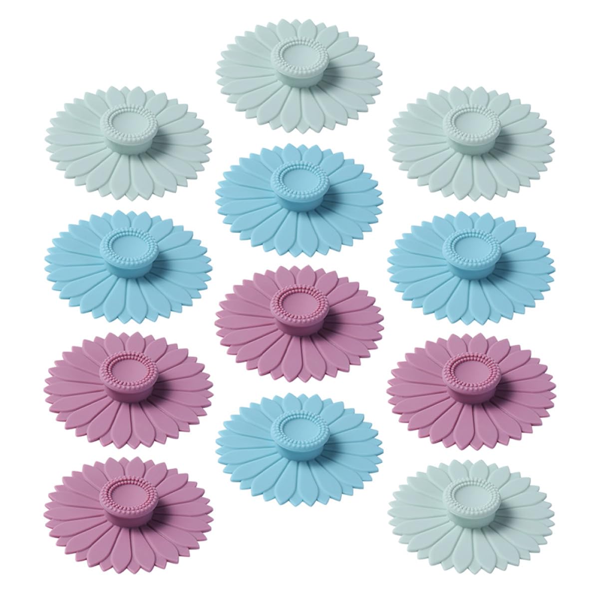 12 Pezzi Coperchi per Tazza in Silicone a Forma di Girasole, Copertura Ermetica per Tazze in Ceramica e Mug da Caffè, Resistente al Calore per Uso Quotidiano