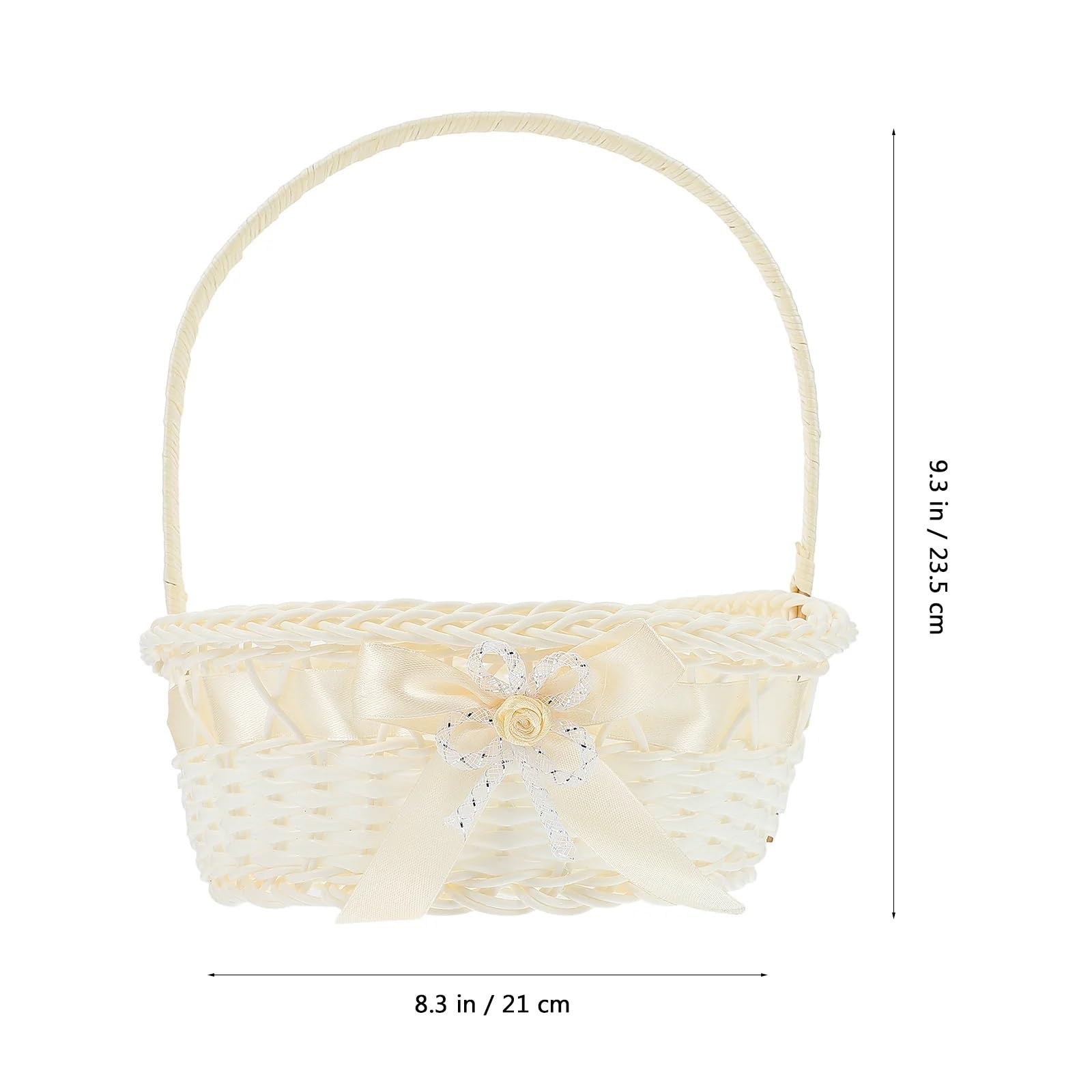 Cestini Per Le Ragazze In Fiore Del Matrimonio Cesto di fiori for matrimonio Confezione intrecciati Composizione in rattan fatto a mano Fornitura for feste Sposa nuziale