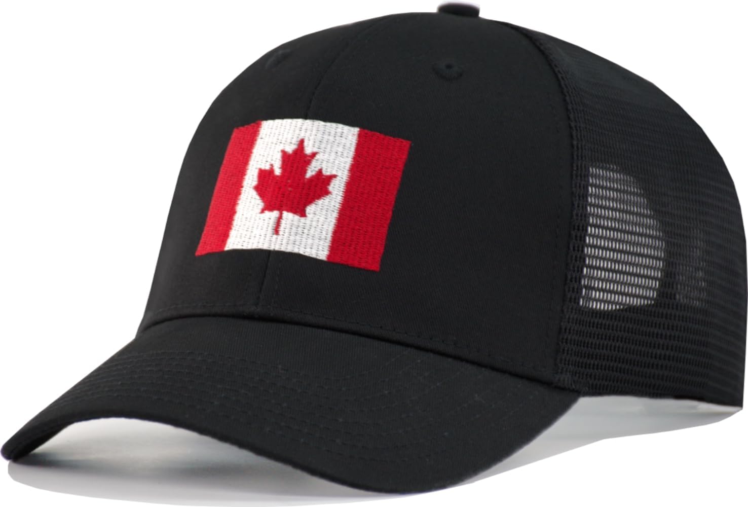 TSSGBL Oversized XXL Canada Flag Trucker Hat Snapback Big Head Mens Mesh Embroidered Baseball Cap Black
