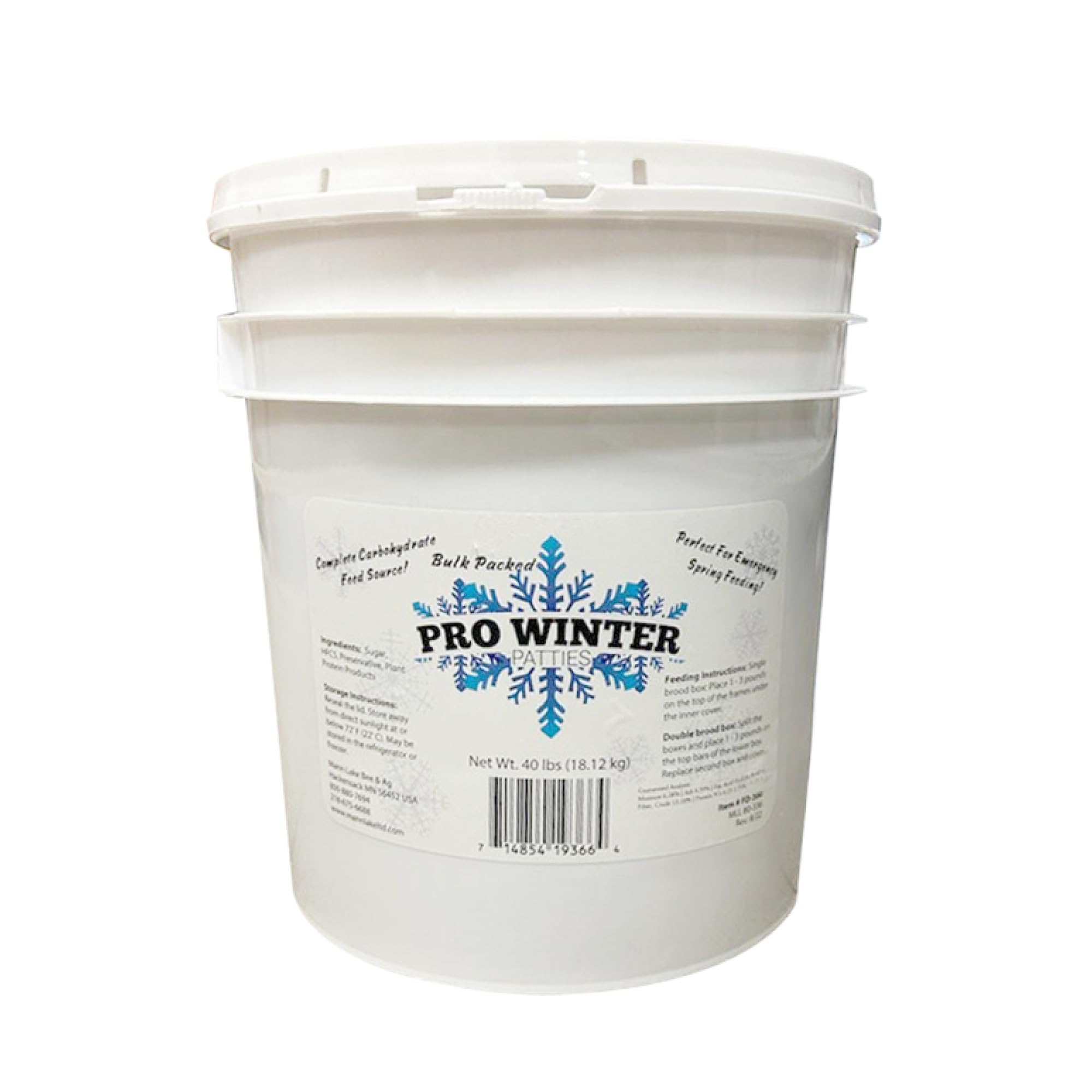 Mann Lake Pro-Winter Feed for Bees, Winter Patties for Beehive Feeding, Supports Colony Survival During Winter, Low Protein Formula for Overwintering