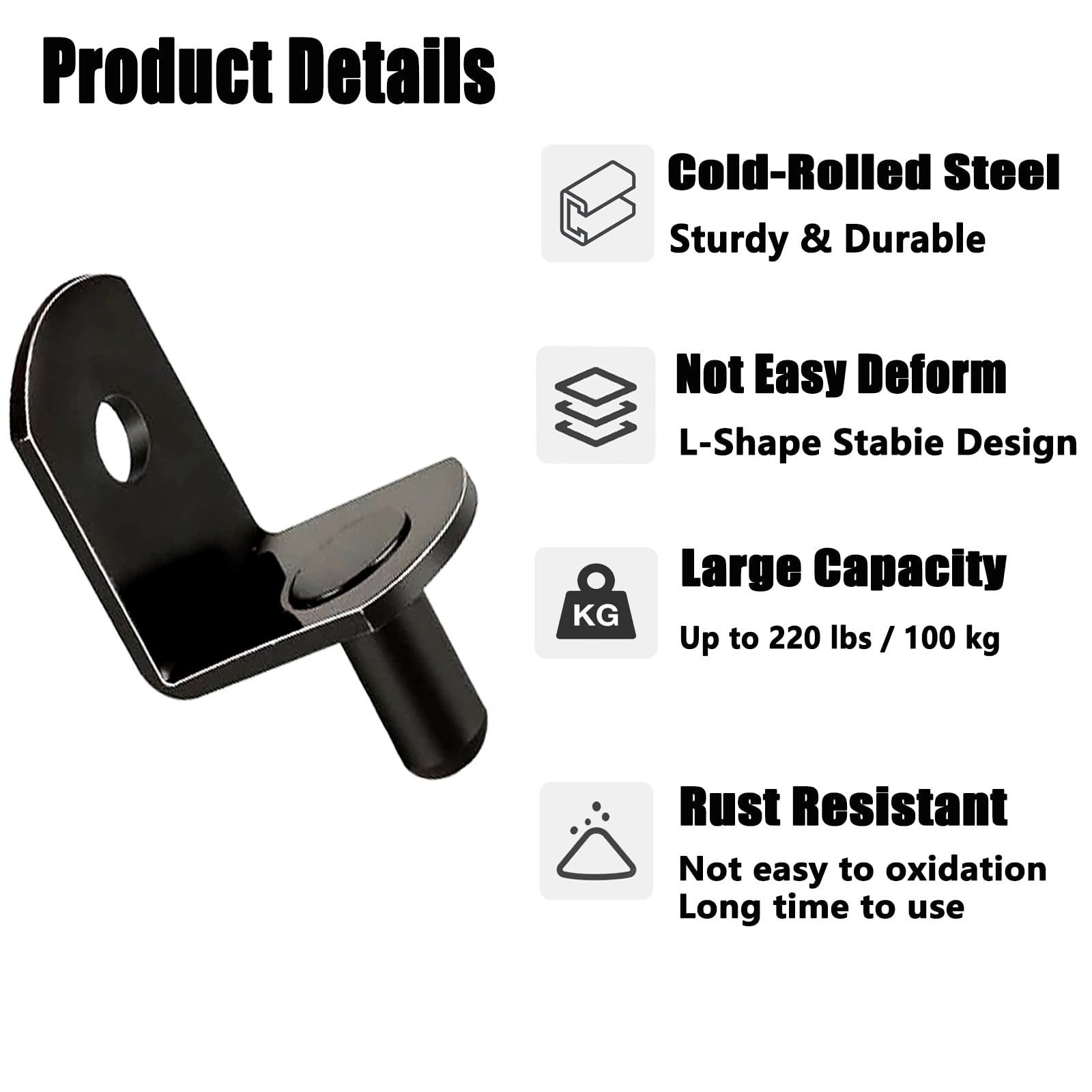QTLCOHD 100Pcs Shelf Support Pegs 5mm Cabinet Shelf Pin L-Shaped Shelf Pins — Amazon image 3