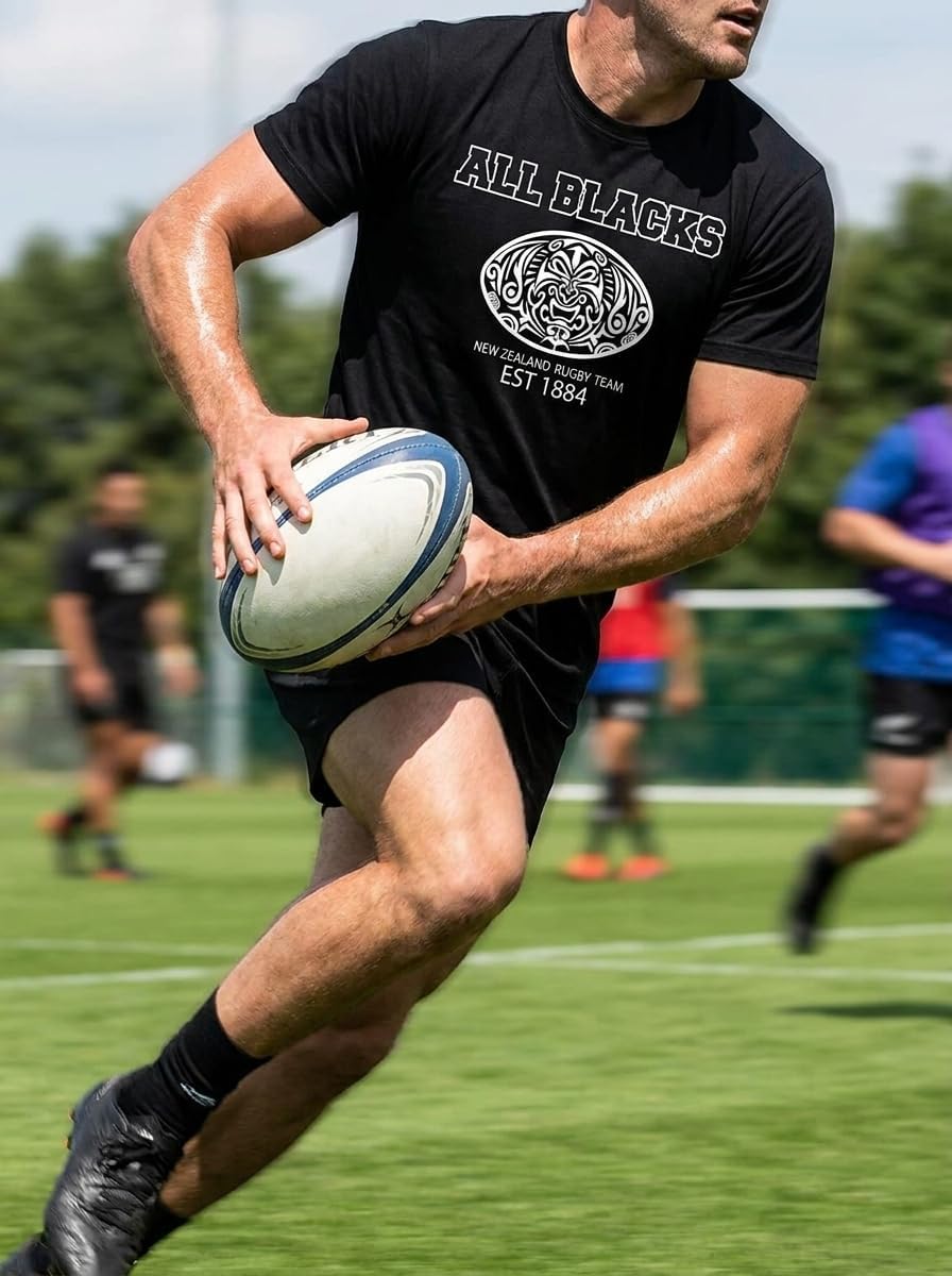 Męska koszulka Rugby All Blacks z reprezentacji Nowej Zelandii w rugby. Casual Wear