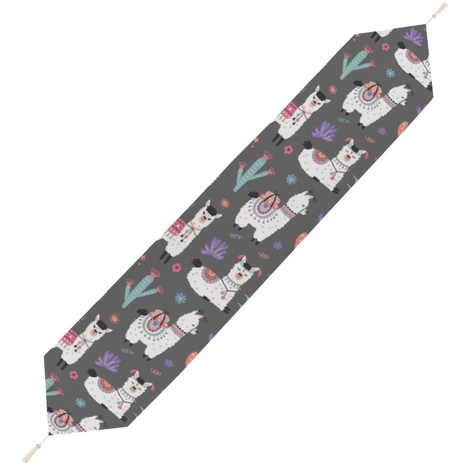 JZemdybill 200*33cm Table Runner with Tassel, Alpaca Table Runner, Table Decoration for Kitchen, Party, Restaurant