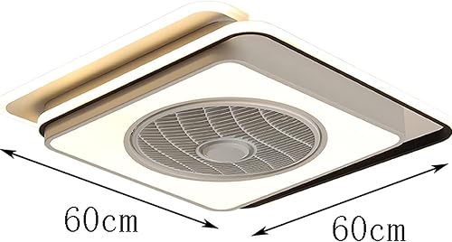 Miniatura 7 de YUEGOO Ventiladores De Techo con Lámparas, Letrero De Led Invisible Cuadrado Vía De Viento Ajustable Luces Colgantes De Colgantes De Ahorro De