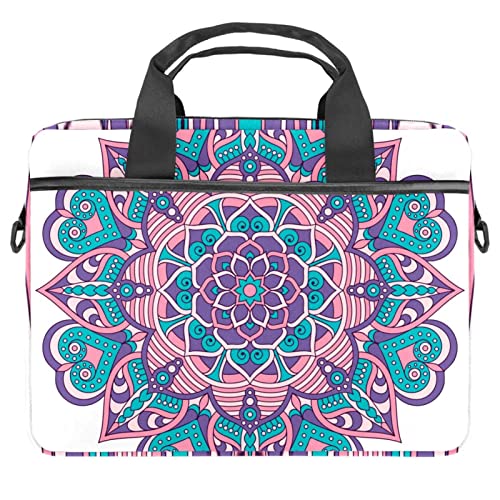 Sac ordinateur 13 pouces mandala rétro anti-choc avec bandoulière confortable