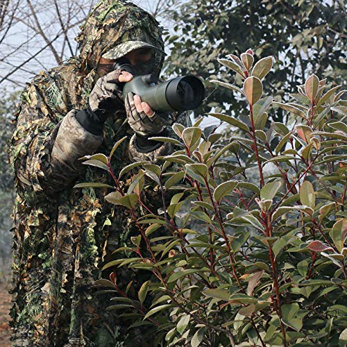 VIGAN 3D Camo Bionic Leaf Camouflage Caccia alla Giungla Ghillie Suit Set Woodland Sniper Birdwatching Poncho Ghillie Suit