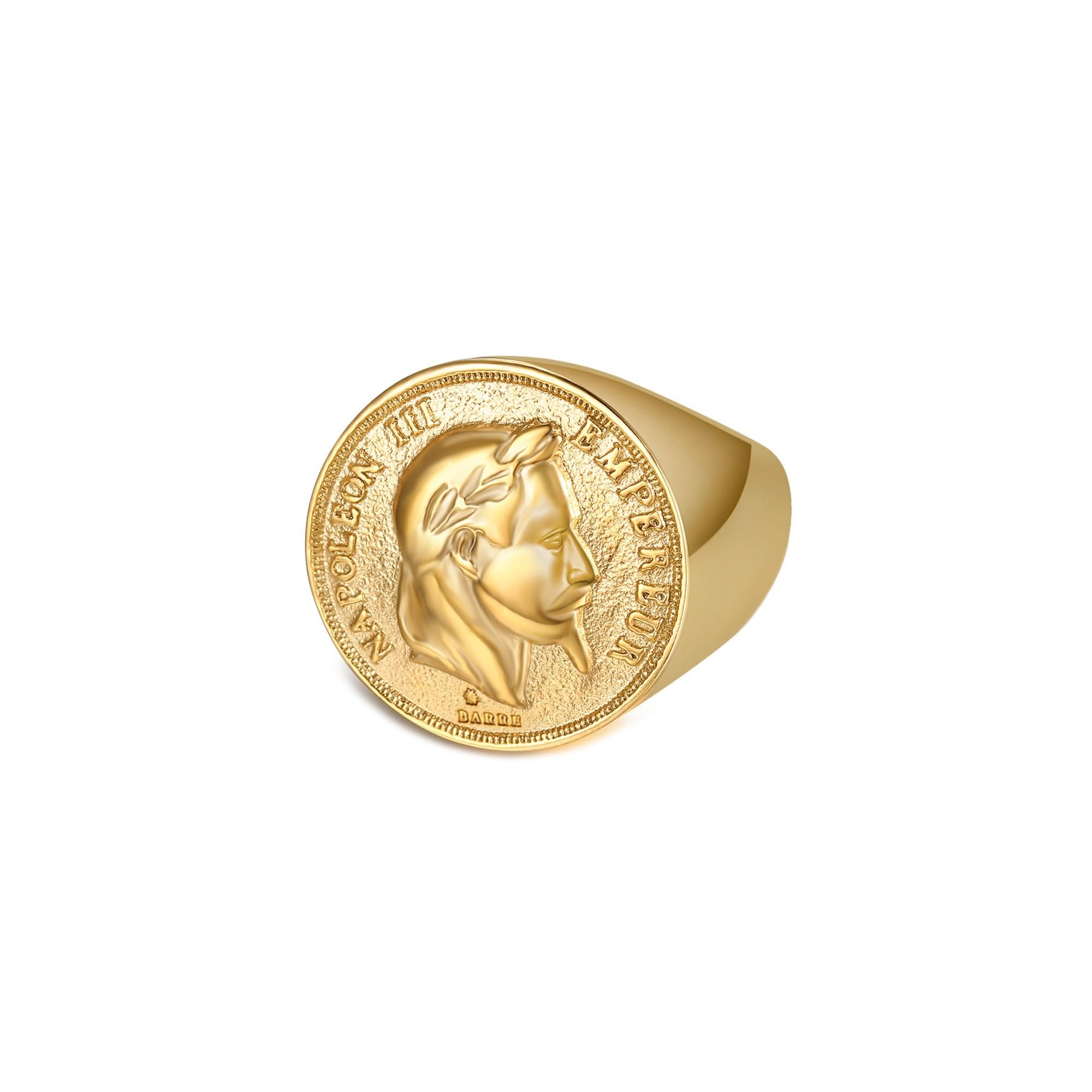 BOBIJOO Jewelry - Bague Napoléon Pièce 20 Francs Or Bijou Acier Inoxydable - 63 (Taille 10 US)