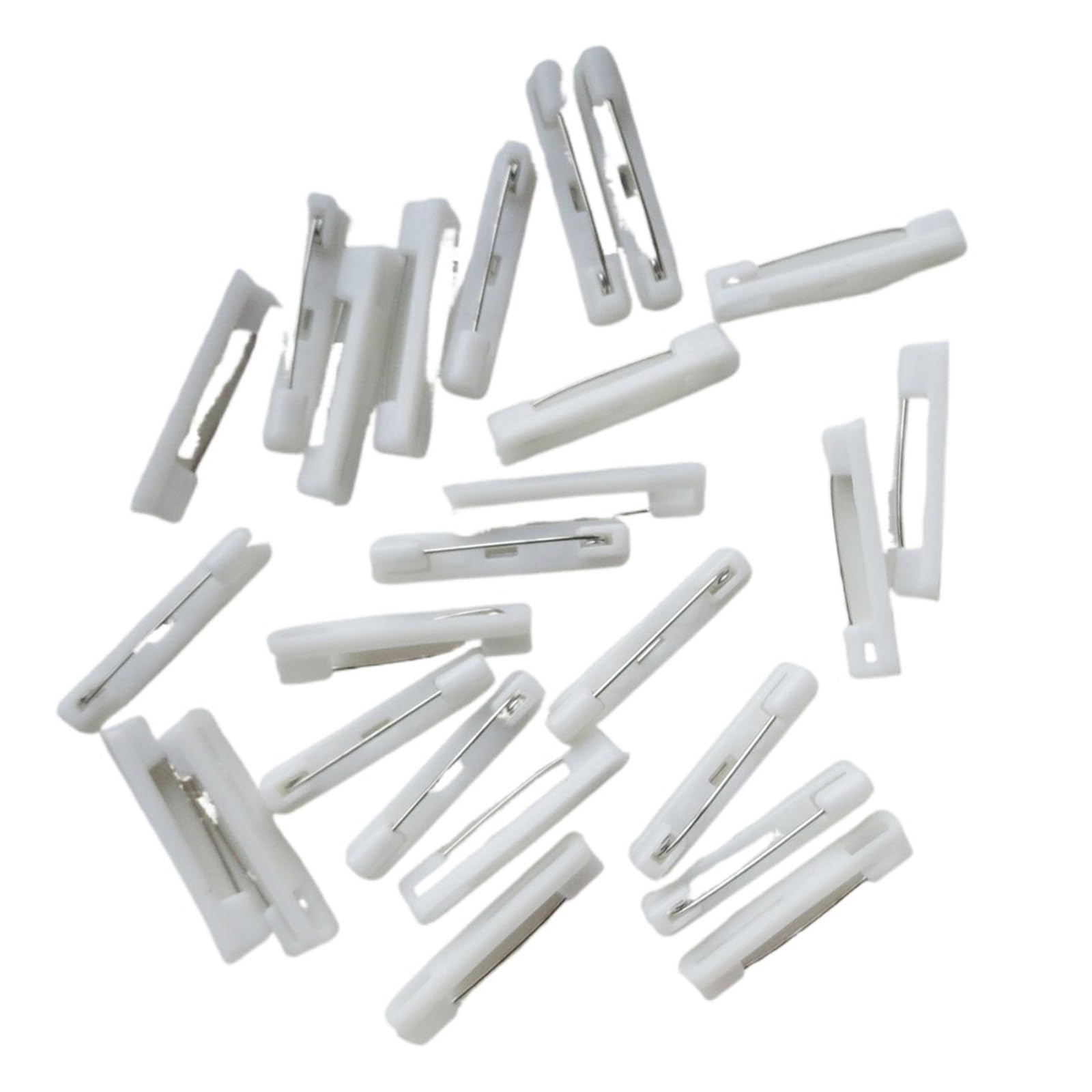 Pins for Clothes, 50PCS 2.0-3.6cm Plastic Brooches Pin Backs Plain Pins for DIY Badge Handmade Materials(White Brooch Pins,2.0cm)