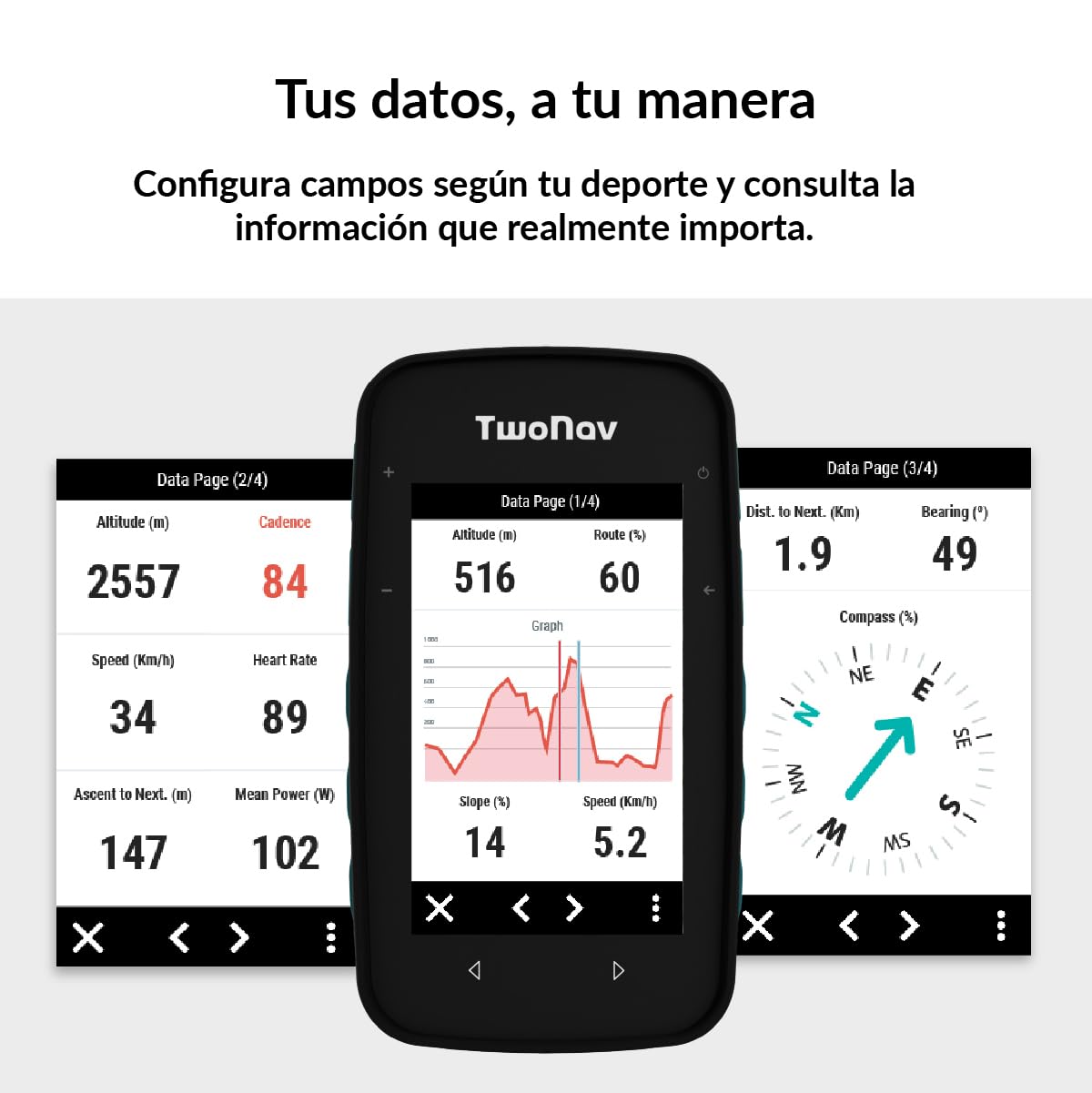 TwoNav Cross Plus (64 GB) + Mapa Completo España IGN Topo 1:25.000 Instalado, GPS con Pantalla 3.2 Pulgadas para MTB, Ciclismo, Trekking o Senderismo