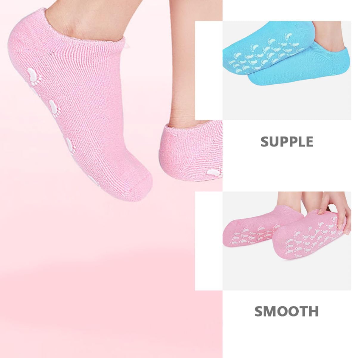 3 Pairs Moisturizing Foot Spa Socks for Cracked Heels Care
