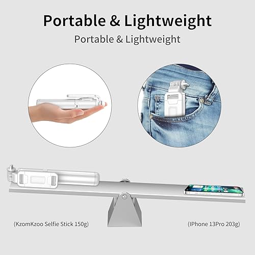 Miniatura 5 de Trípode para selfie stick con control remoto inalámbrico desmontable, 4 en 1 extensible portátil selfie stick y trípode para teléfono compatible con