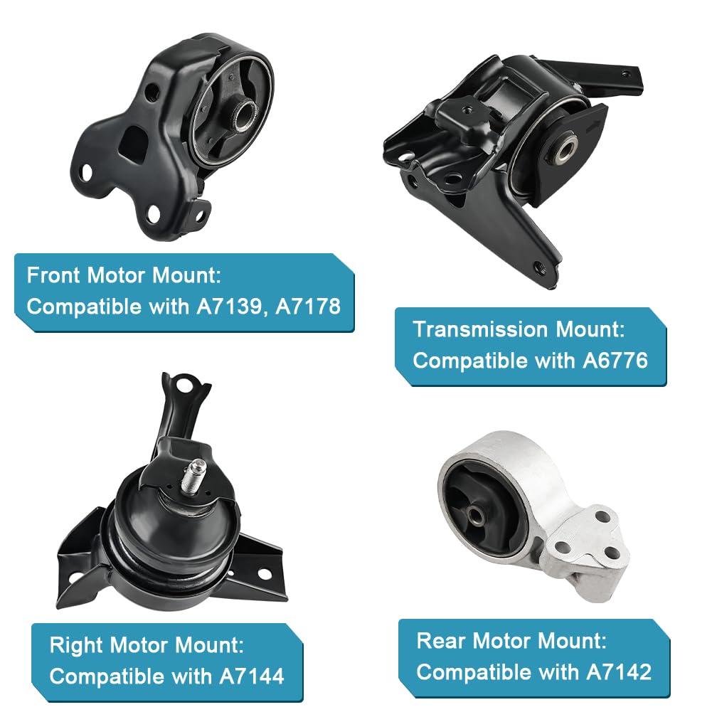 L4 2.0L Automatic Transmission Mounts 3-Piece Engine Mount Set For Kia Spectra 2007-2009 2.0L Automatic Transmission A-Premium Engine Mount Kit