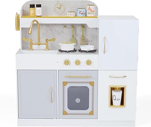 Teamson Kids - Juego de cocina de madera para niños, juego de cocina para niños pequeños, juegos de cocina de juguete de simulación para niños de 4 disponible en Yaxa Colombia