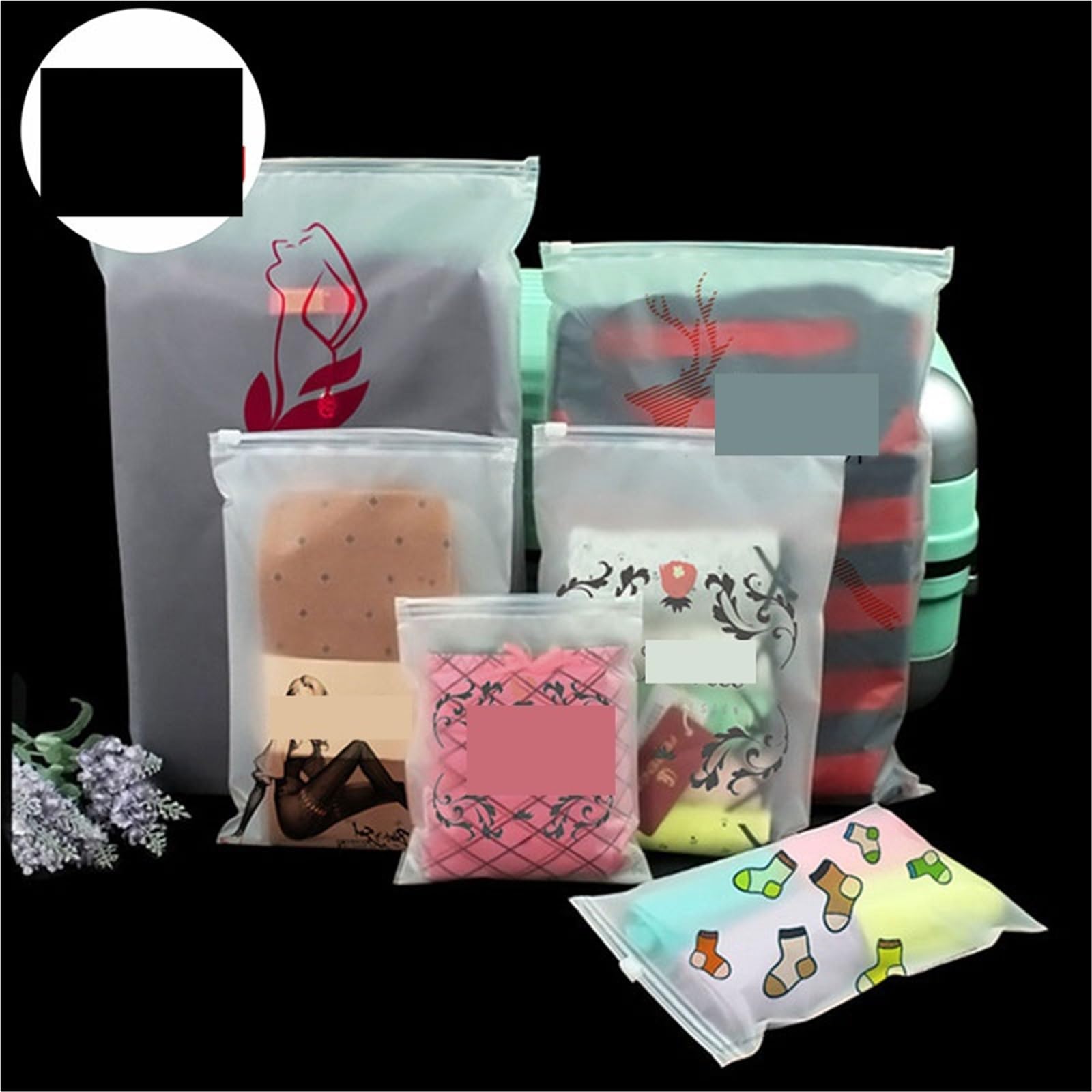 Bolsas de plástico esmerilado for embalaje, 100 unidades, for viaje, impermeables, con cierre cremallera y autoselladas Organizadores de Viaje(10x15cm)