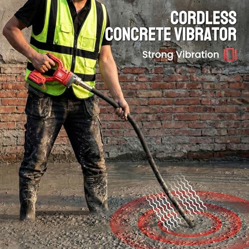 Cordless Concrete Vibrating Tool Compatible with Milwaukee M18 18V Battery, 800W Power Concrete Vibrator w/3.6FT Shaft Rod, 3600RPM Portable Electric Vibrarator Remove Air Bubble - Image 6