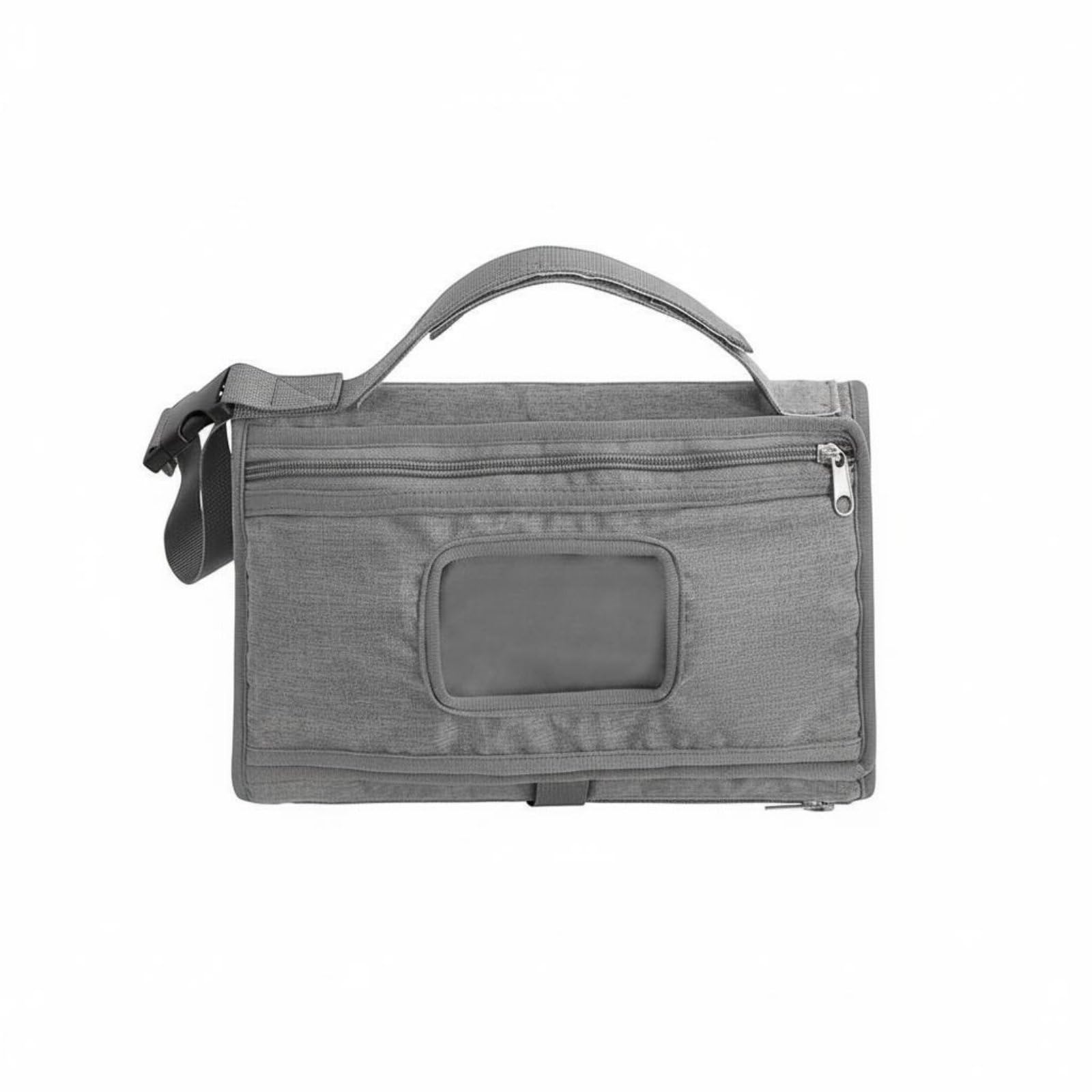 Carry Handle Portable Diaper Changing Mat Easy to Clean Waterproof Diaper Changing Mat Multi-Pocket Design for Outdoor, Gray-image-45