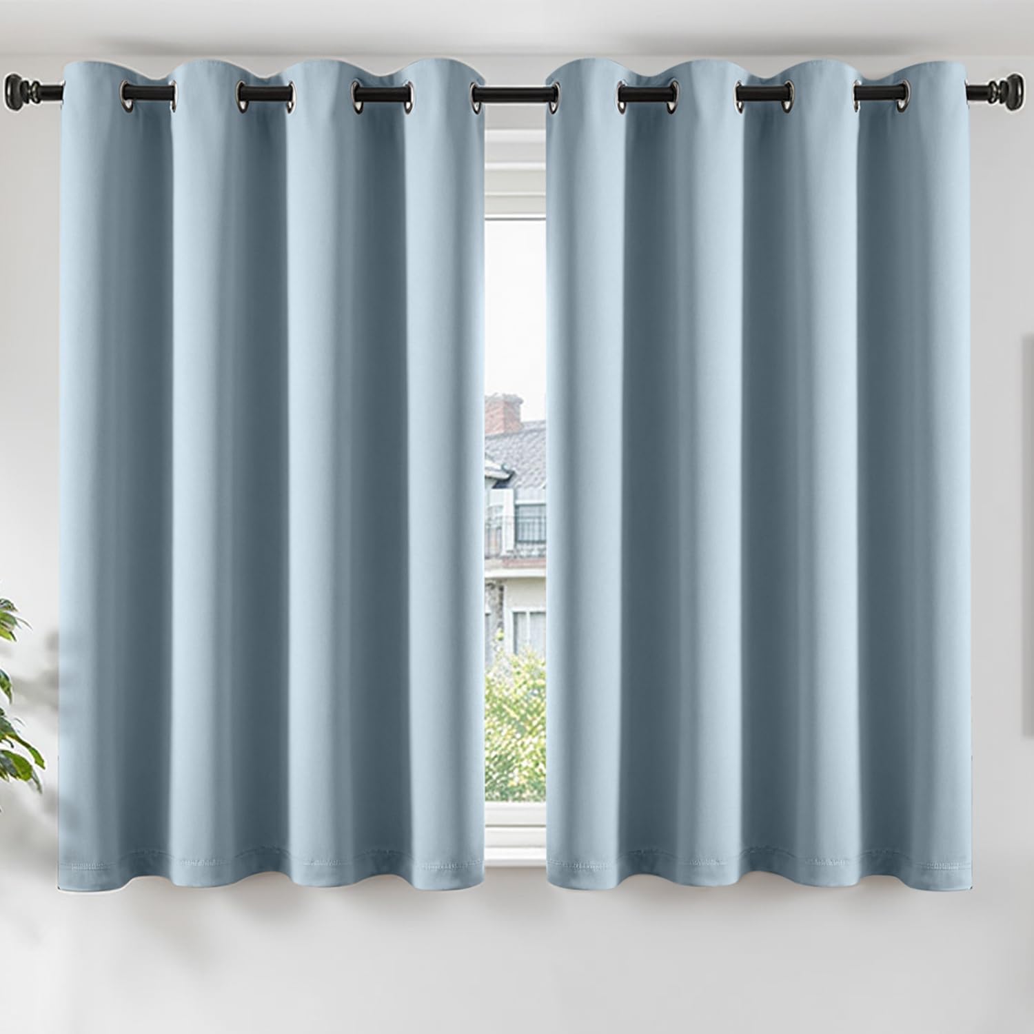 TOPICK Light Blue Blackout Curtains, 2 PCS Thermal Room Darkening W46 xL54 — image 1