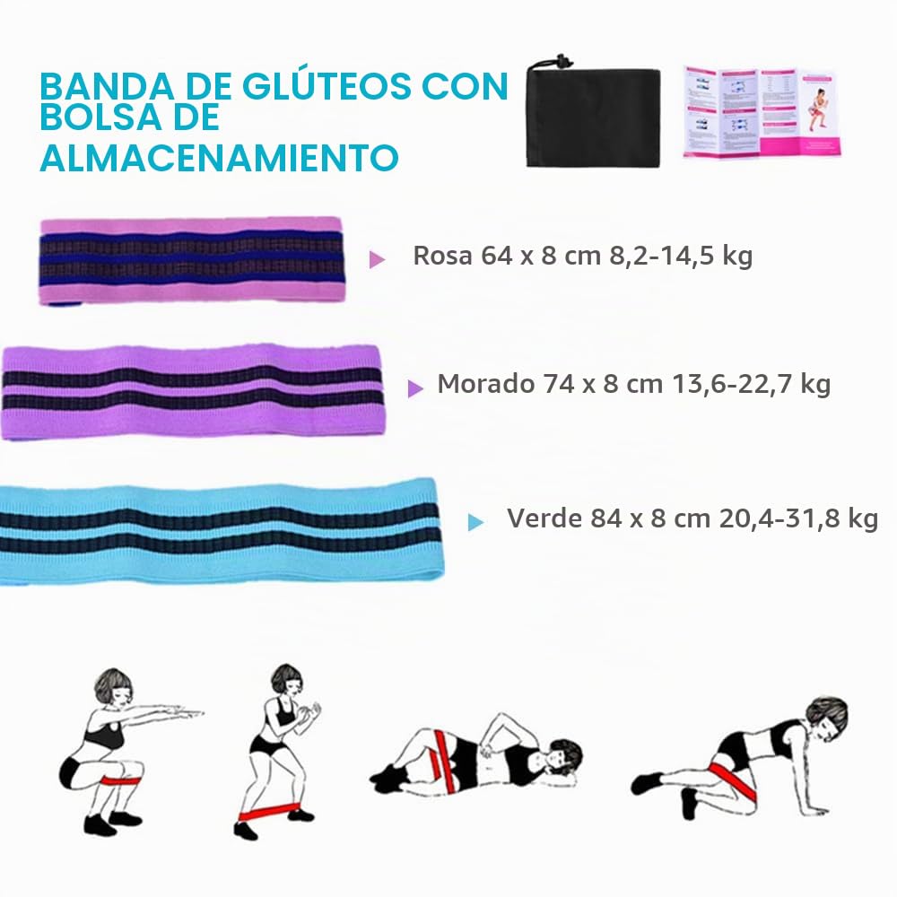 Genérico Kit de Pilates 8 Piezas - Aro, Pelota Pequeña, Cintas Elásticas para Musculación y Ejercicio en Casa