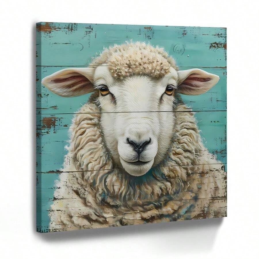 Art du mouton affiche sur toile peinture murale ferme rurale salon chambre 30x30