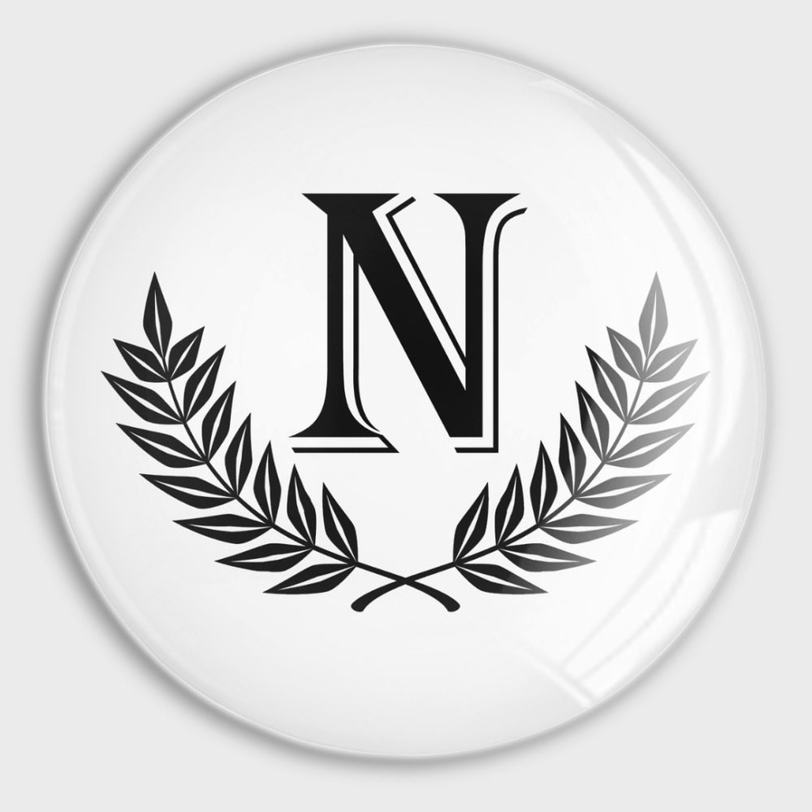 Monogram inicjał N magnesy na lodówkę magnesy na tablicę alfabet kwiatowy wieniec szklany małe magnesy tablica magnes do szafki, zmywarki, szafki, szafki, 4 sztuki