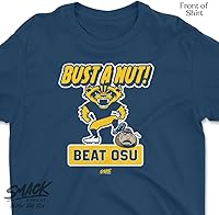 Vista 3 de Bust a Nut! Beat Ohio State (Blue/Maize) T-Shirt for Michigan College Fans (SM-5XL)