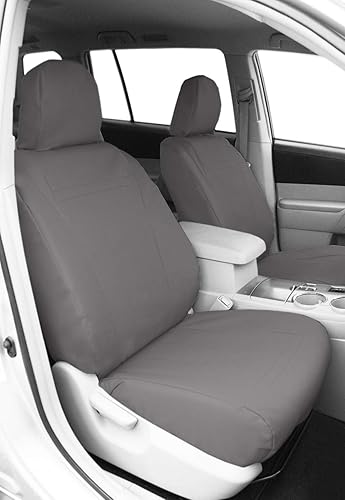 Miniatura 9 de CalTrend Cordura asientos delanteros para Nissan Cube 2012-2014, color gris claro, gris claro, con ribete negro