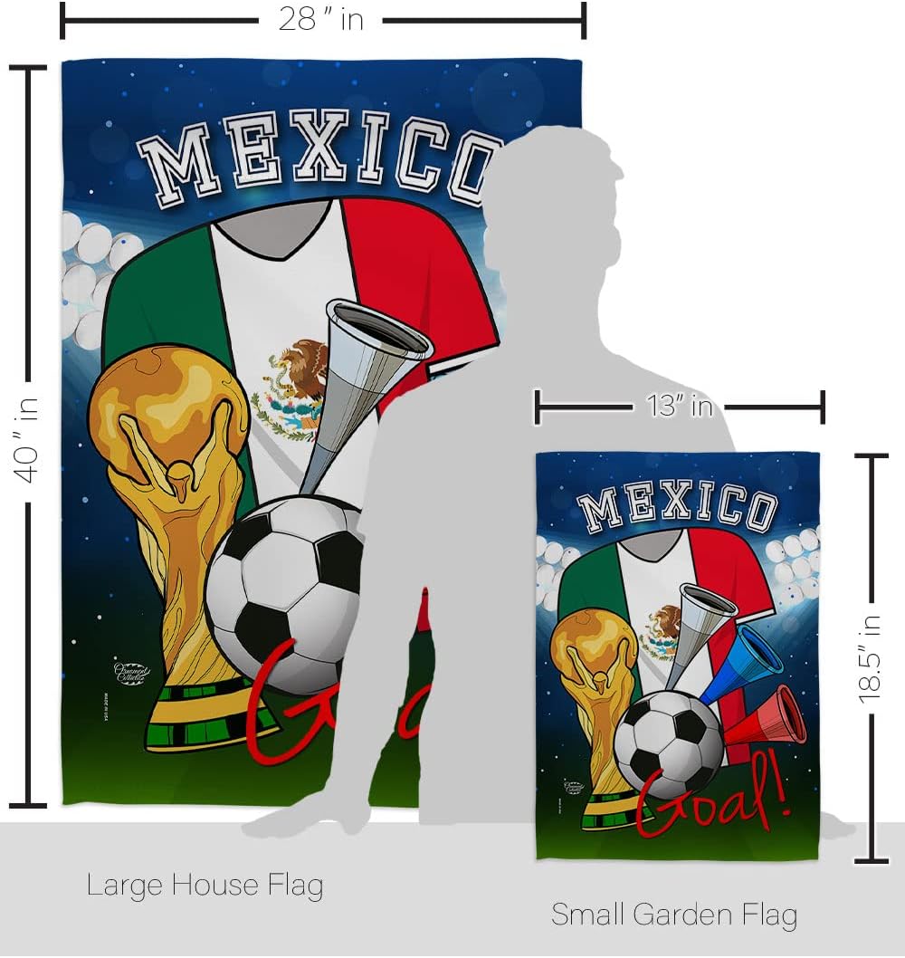 World Cup Mexico Flags Mexican Banner Wall Art Flag Poles For Outside House Stand Outdoor Decorations Garden Tapestry Yard Signs FIFA Gifts Sports Fan Trophy Soccer Game Football Made In USA