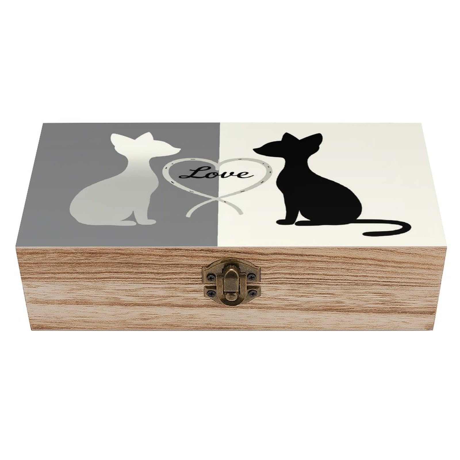 asbwuo Cute Cats Vintage Wooden Keepsake Box