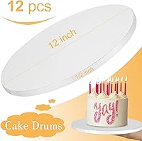 Vista 3 de 12 PCS Cake Drums 12 Inch, 12inch Drum, Cake Boards 12 Inch Round, 12" Thick Cardboard, Sturdy Circle, Base para Pastel Cardboard Base White Cake