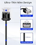 Slim Cat6a Ethernet Patch Cable 25CM,28AWG Ultra-Short High-Speed Internet Network Cable with RJ45 Connectors 1000Mbps for Routers,Patch Panels, Switches (Black 6-Pack)
