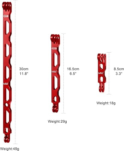 Miniatura 6 de HSU Kit de manillar de bicicleta de aluminio de 0.6 a 1.3 pulgadas y brazo de extensión de montaje en poste de metal para GoPro Hero 111098765