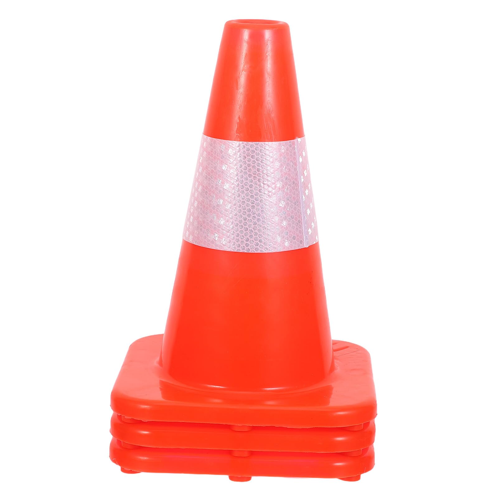 Cabilock 3 Pièces Cônes de Signalisation Orange avec Colliers Réfléchissants Lot de Barrières de Sécurité pour Entraînement Conduite et Chantier Routier